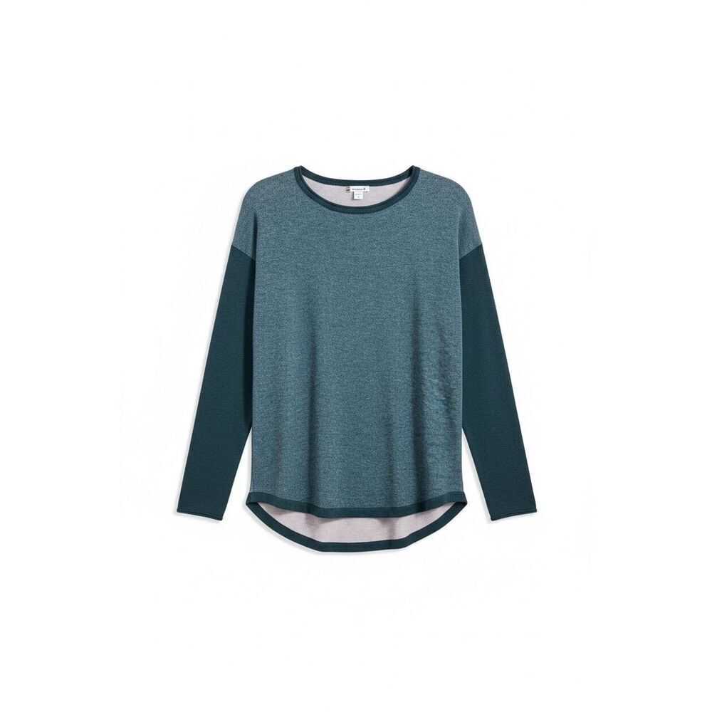 Smartwool Women’s Shadow Pine Colorblock Sweater Mist Blue Twilight Size Small